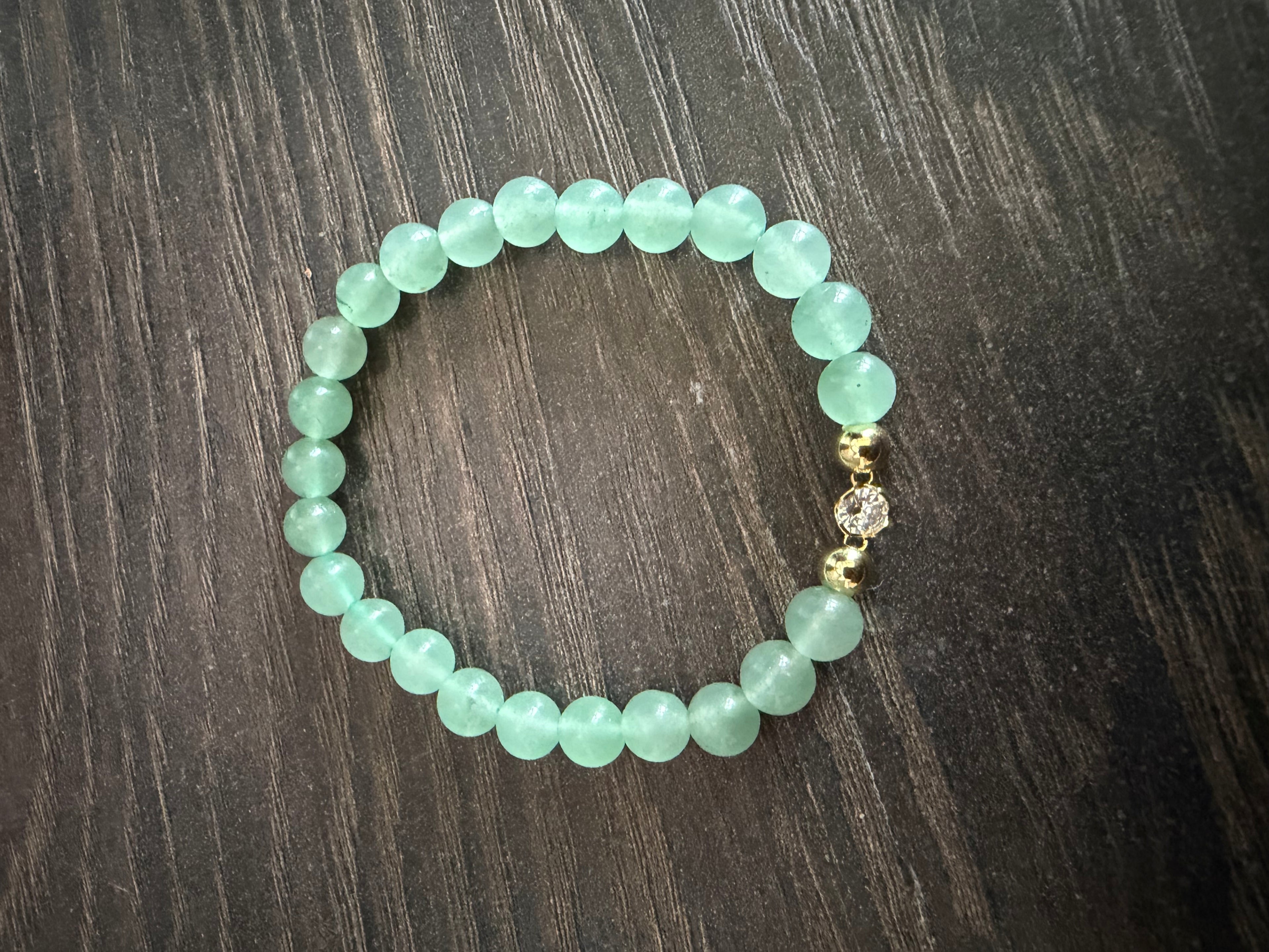 Jade + gold + rhinestone