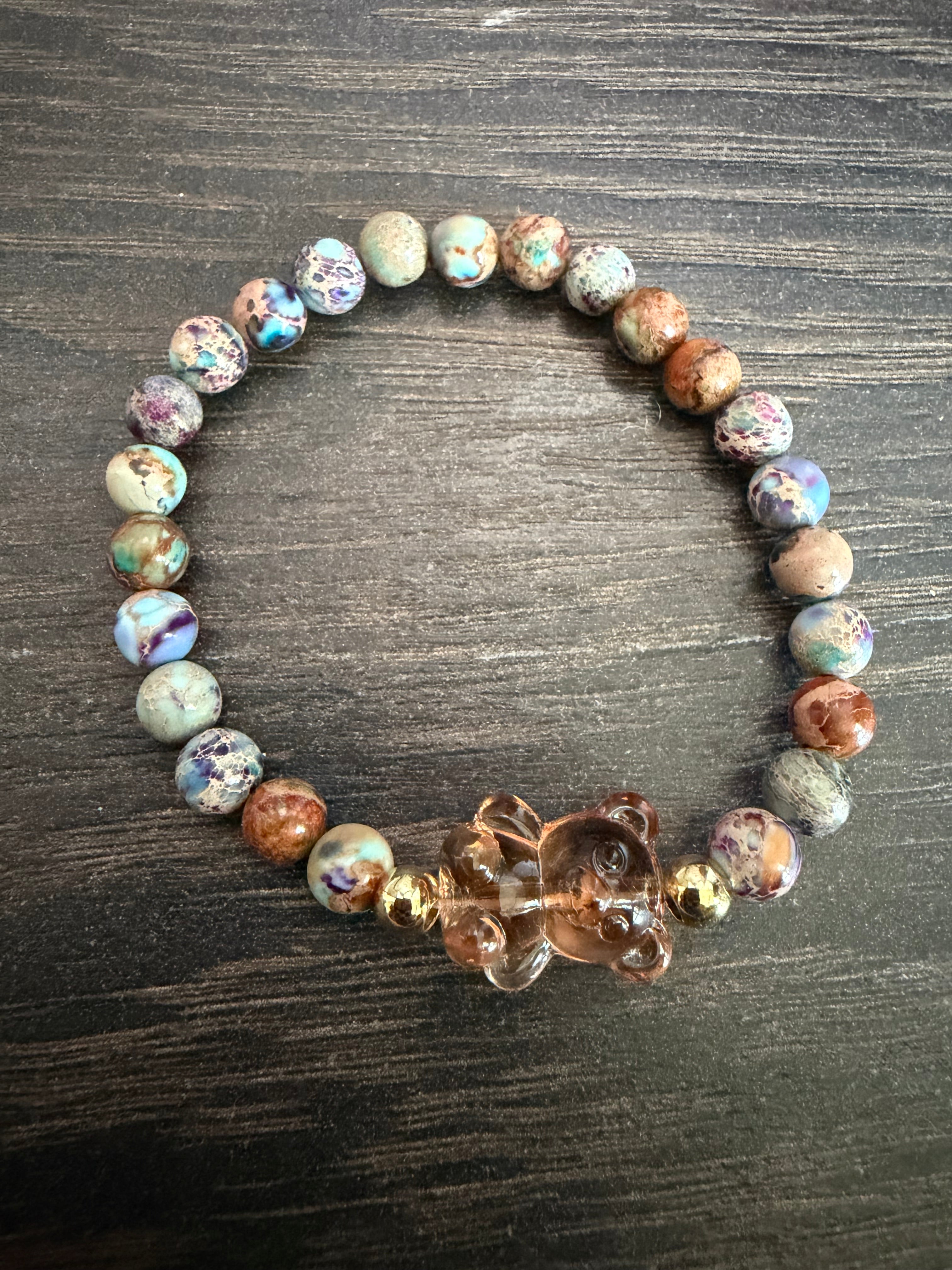 Rainbow howlite + gummy bear