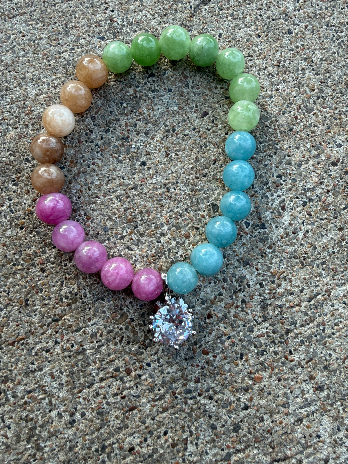 8m multi jade with large rhinestone
