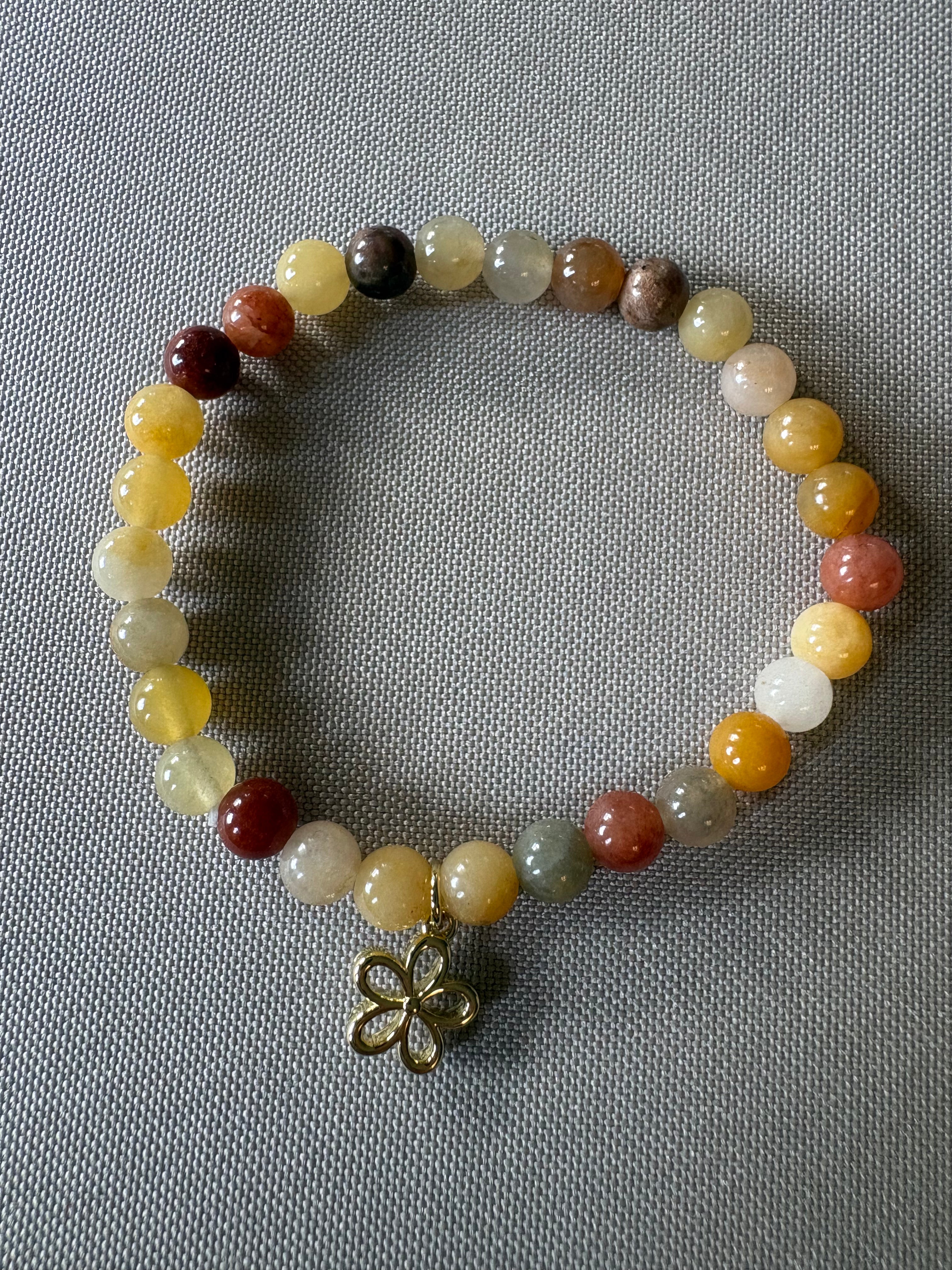Multicolor jade with flower