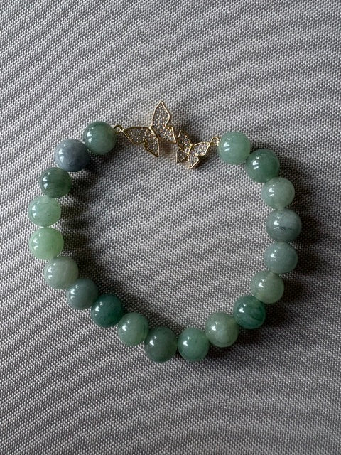 Jade + rhinestone butterfly