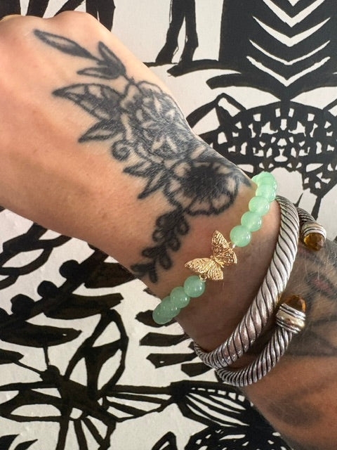 Jade + Gold butterfly